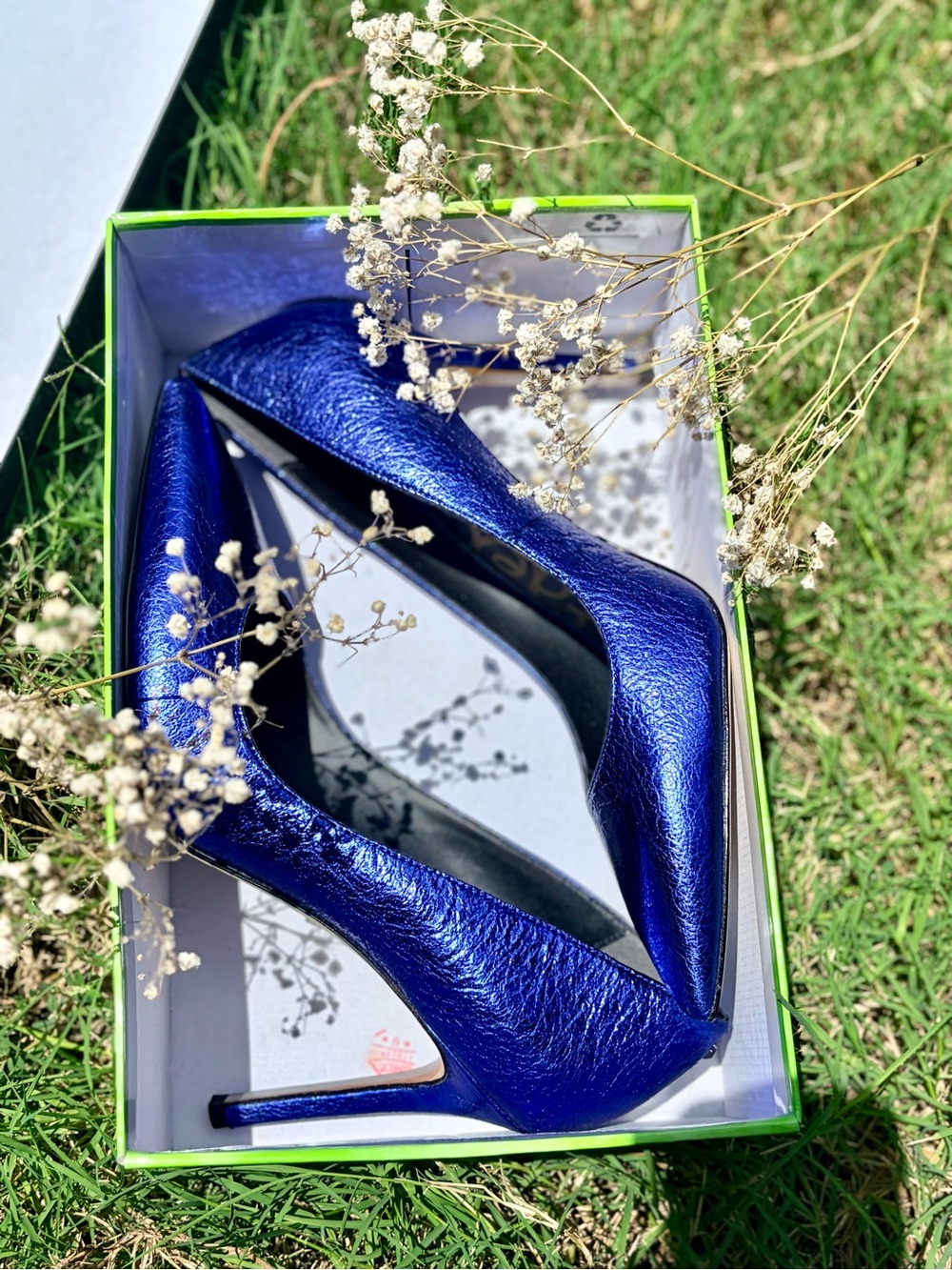 Sam Edelman Shimmering Cobalt Pointed Toe Flats - Picture 2 of 5